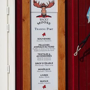 The Last Frontier - Wacky Moose Trading Post gift shop sign, 2019-10-04