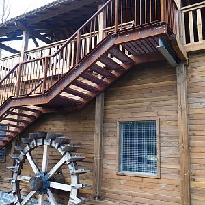 The Last Frontier - Brown and black bear house and bear viewing area, 2019-10-04