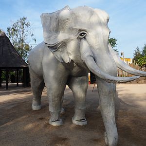Life-sized white African elephant statue, 2019-09-15