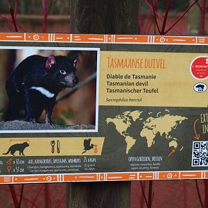 Example of new signage - Tasmanian devil sign, 2019-12-28