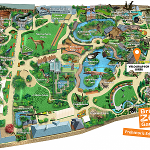 Bristol Zoo Map (Prehistoric Edition)