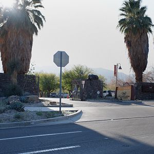 entrance to parking lot (car park)