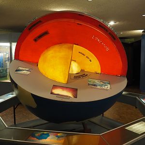 Structure of the earth and plate tectonics interpretative display in the hall of minerals, 2019-12-03