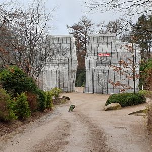 Renovation of the former entrance gate ( and peacock )