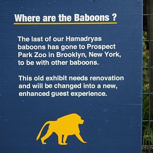 Baboon Departure Sign