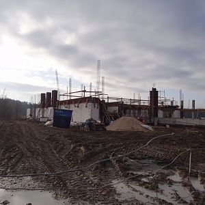 Giraffe/rhino house under construction