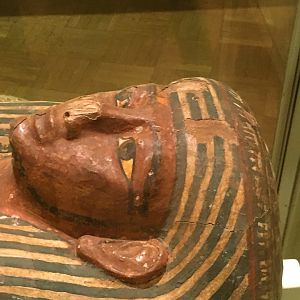 Egypt: Sarcophagus of Antjau Head Detail