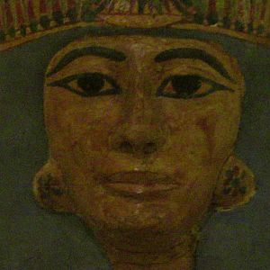 Egypt: Mummy Cover of Woman with Crossed Arms Closeup