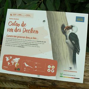 Tropical dome - Von Der Decken's Hornbill signage