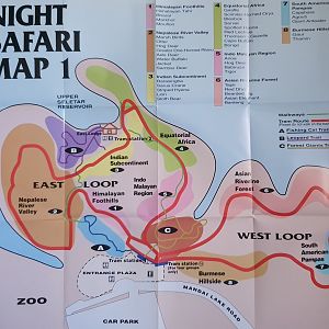 Night Safari tram route map (1997)