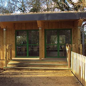 View of education building with an over view of the Bear and Wolf enclosure 03/01/2020