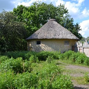 Enclosure for pygmy hippopotamus in Givskud Zoo