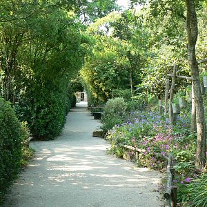 Pathway between the car park and the entrance