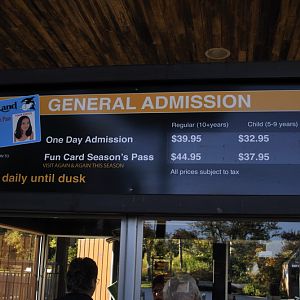 Prices at marineland ontario