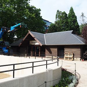 Future rhino shop in one of the old bison barns, 2020-06-28