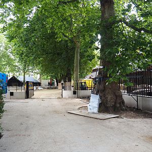 Construction site White rhinoceros paddock outside historic bovine house, 2020-06-28, 2020-06-28