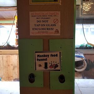 Pocono Snake&Animal Farm - feeding tubes for old capuchins