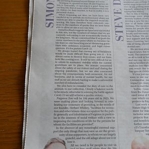 Article by Simon Tonge in the local paper, 22 July 2020