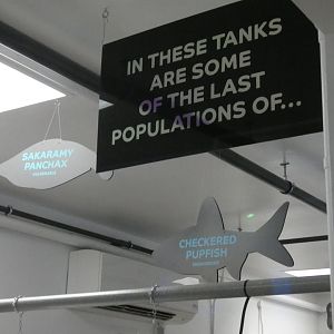 Signage in conservation area of Aquarium
