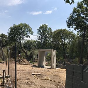 Flamingo aviary building site