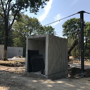 Flamingo aviary building site