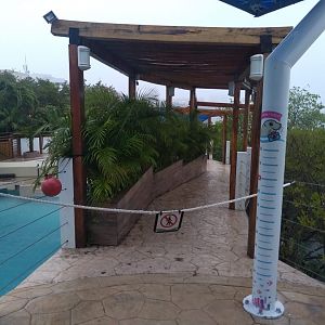 Entrance for the backstage area of the sea lion exhibit - Acuario interactivo de Cancún