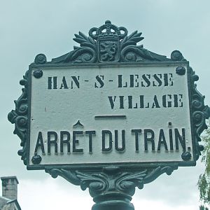 Old sign station of train to caves, 2008-08-02