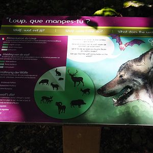 Wolf diet signage, 2020-07-12