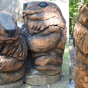 Wood carvings Alpine marmots, 2020-07-12