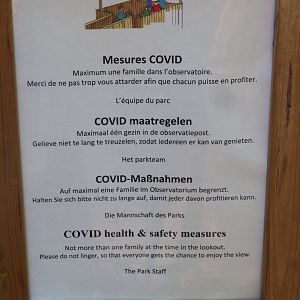 Covid-19 measures for viewing areas signage, 2020-07-12
