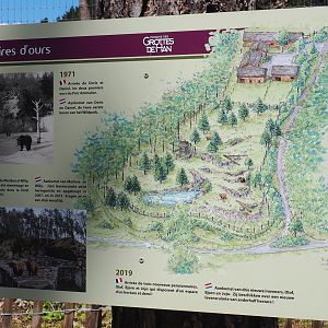 History of bears at Han wildlife park signage, 2020-07-12