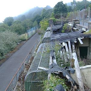 Old Belfast Zoo carnivore cages from above, May 2007