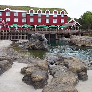 Steller's sea lion exhibit and The Paddling Bear hotel, 2020-09-02