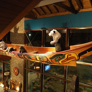 Artwork above The Paddling Bear Hotel lobby, 2020-09-02