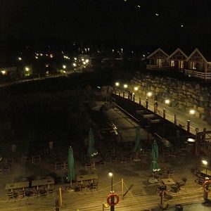 Evening in The Last Frontier - Steller's sea lion exhibit seen from room in The Paddling Bear Hotel, 2020-09-02
