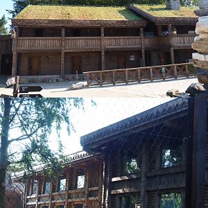 The Land of the Cold resort building next to Amur tiger exhibit, 2020-09-02