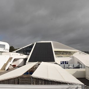 Bretagne pavilion with seal rescue in front