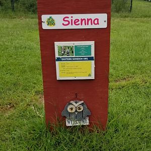 3 Palms Zoo: eastern screech owl sign