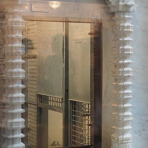 Gate to Sumatran orangutan holding areas, 2020-09-02