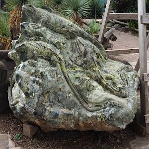 Rock carving iguanas, 2020-09-02