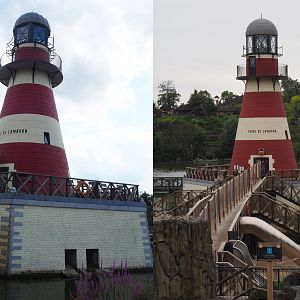 Phare de Cambron lighthouse with seal holding areas underneath, 2020-09-02&03