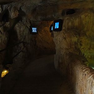 Walkway in the first part of the aquarium building, 2020-09-03