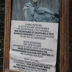 Closed raptor and vulture walk-through signage, 2020-09-02