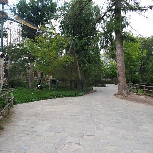 View of visitor area near raptor aviaries, 2020-09-02