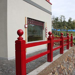 Goldfish house - Chinese crocodile exhibit closeup
