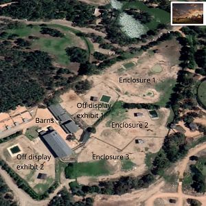 Google Earth view of Asian Elephant exhibits.
