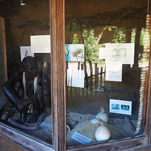 Now gone African cultural display in the cave underneath the African village, 2019-07-23