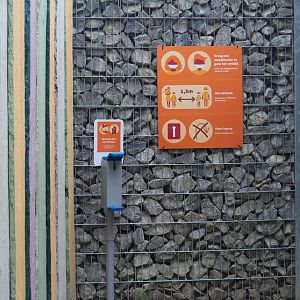 Covid-19 signage and Hand sanitizer station, 2020-07-14