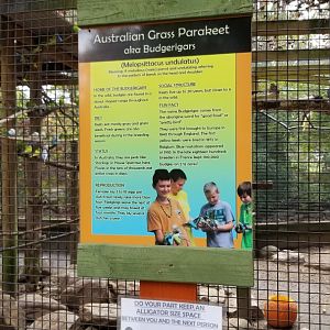 Catoctin Wildlife Preserve - "African Grass Parakeet" sign
