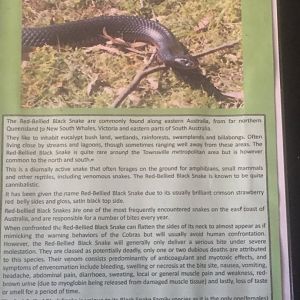 Red bellied black snake signage